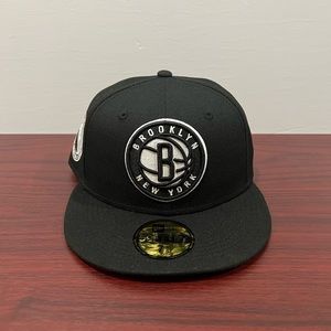 New Era, 59Fifty Fitted Hat, Brooklyn Nets, Black, White & Pink